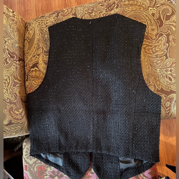 JASON WU Black Metallic Tweed Jewel Button Vest | Size Medium - Picture 8 of 12